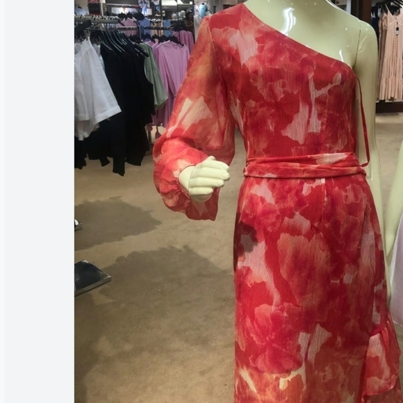 Gianni Bini Vibrant Pink One-Shoulder Dress - Picture 2 of 15